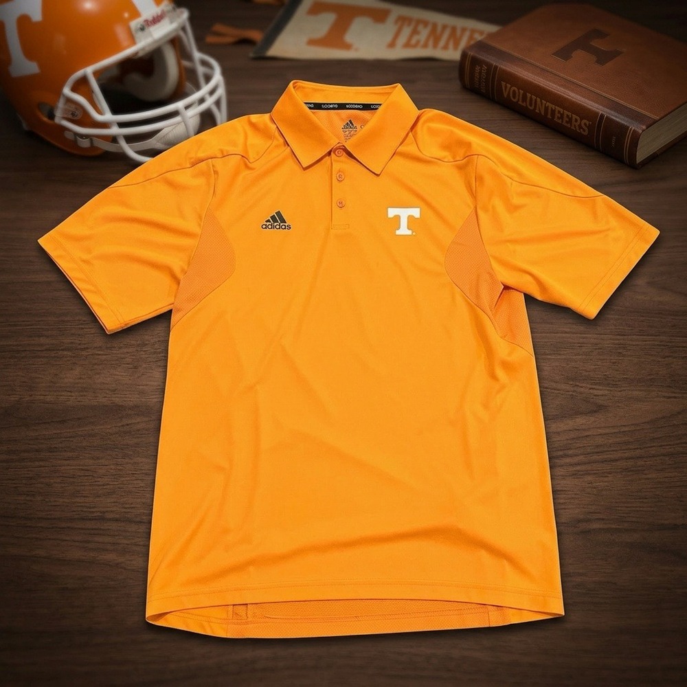 Adidas Tennessee Volunteers Polo Shirt Men's Medium Orange ClimaLite Sideline